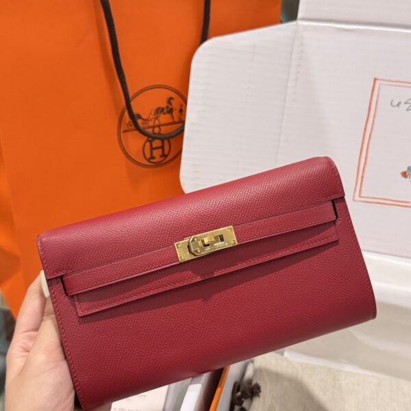 Hermes Kelly Epsom Like Auth Women's Red Bag with Gold Lock 20x10x5cm