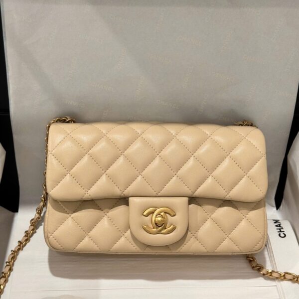 Chanel Classic Bell Like Auth Be Color Bag with Gold Lock 20cm