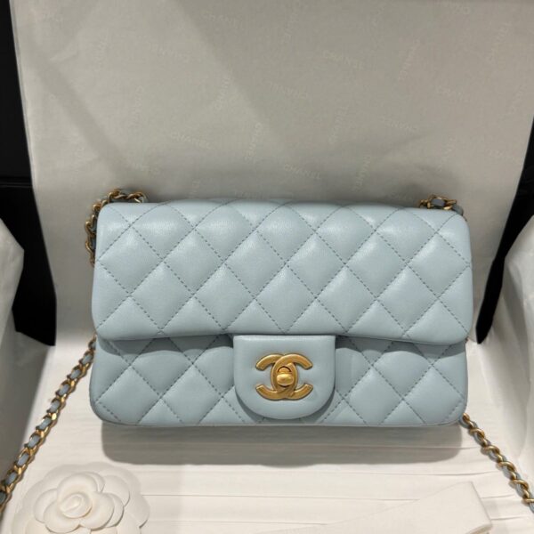 Chanel Classic Bell-Like Auth Women's Genuine Leather Bag with Gold Lock 20cm