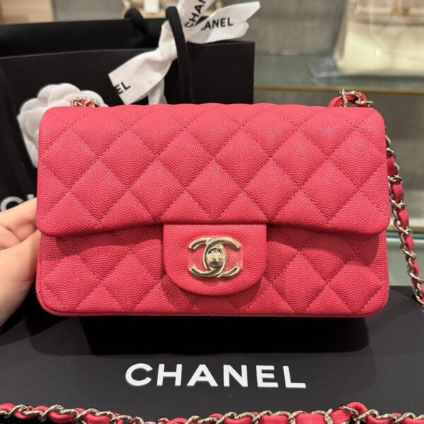 Chanel Classic Red Calfskin Rep 11 High 20cm Women's Handbag