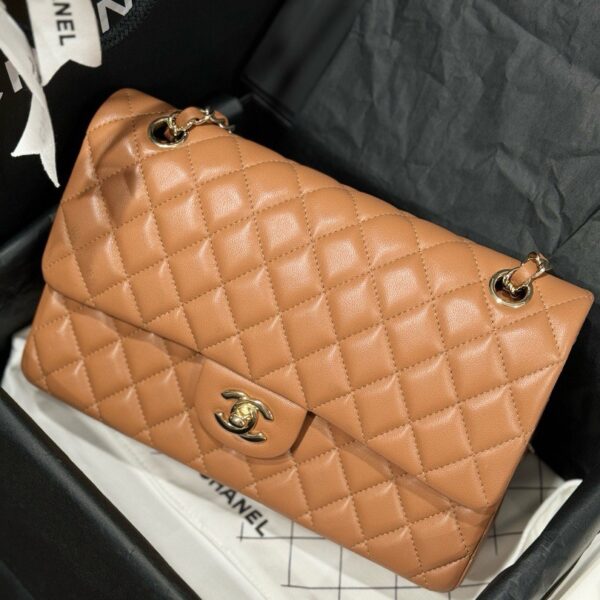 Chanel Classic Replica 11 Women's Brown Handbag with Gold Lock 25cm