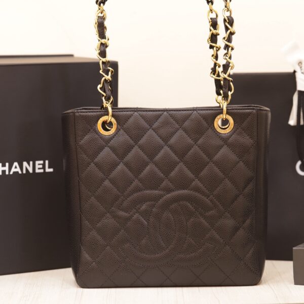 Chanel Petite Timeless Shopper Tote Women's Calfskin Leather Bag Like Auth 24x25.5cm