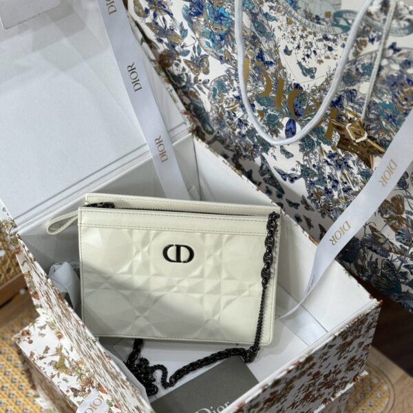 Dior Caro Women's Super Premium White 19cm Handbag