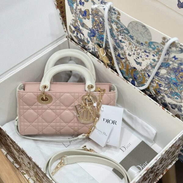 Dior D-Joy Lady Small Like Auth Women's Light Pink Handbag 22cm
