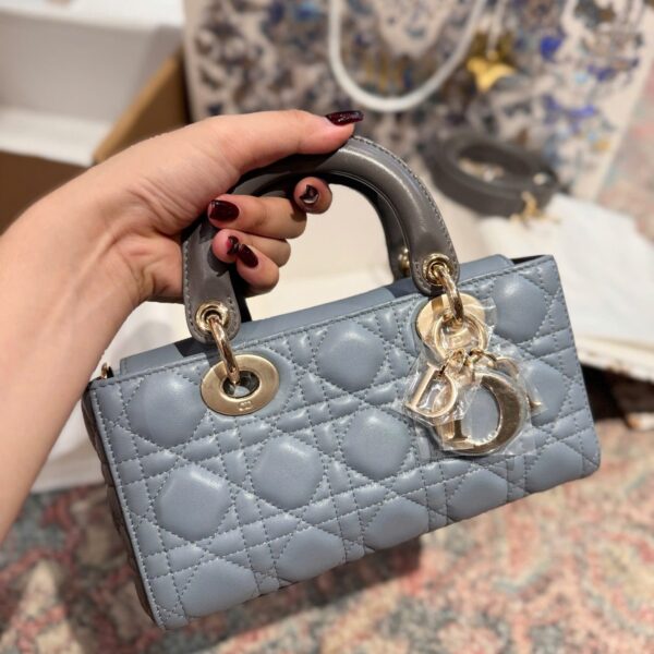 Dior D-Joy Lady Small Like Auth Women's Blue Bag 22cm