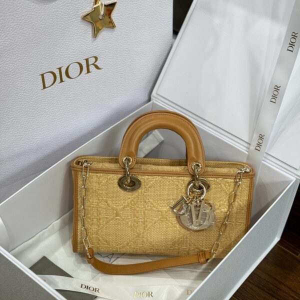 Dior Lady D-Joy Super Premium Women's Woven Straw Bag 22cm