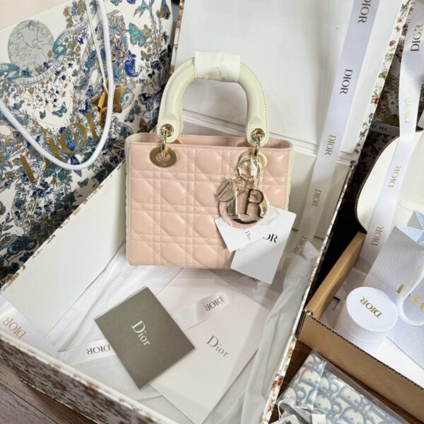 Dior Lady Rep 11 High-end Light Pink Women's Handbag 20cm