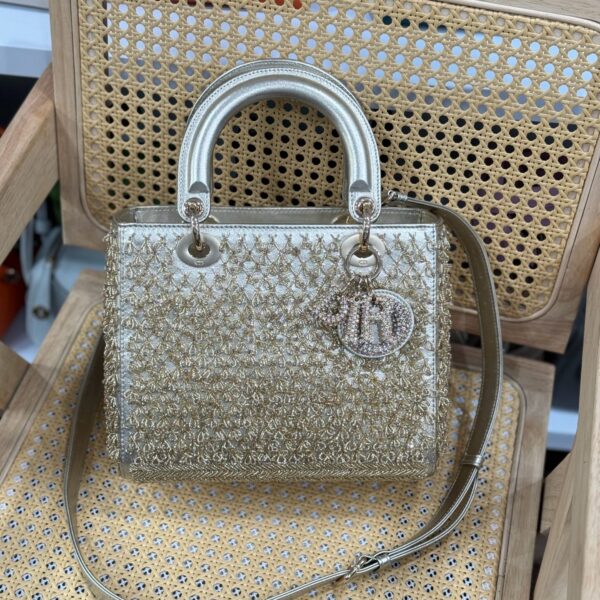 Dior Lady Replica 1:1 Women's Crystal-Embellished Handbag 24cm
