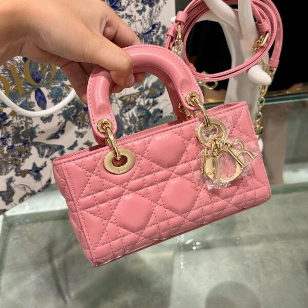 Dior Micro Lady D-Joy Pink Women's Bag Like Auth 16.5cm