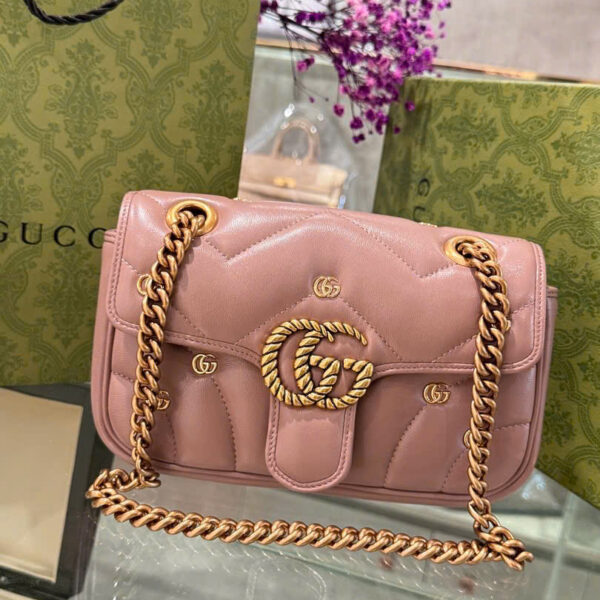 Gucci GG Marmont Small Super Premium Pink Bag 22cm