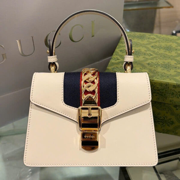 Gucci Sylvie Women's White Premium Bag 41x27x15cm
