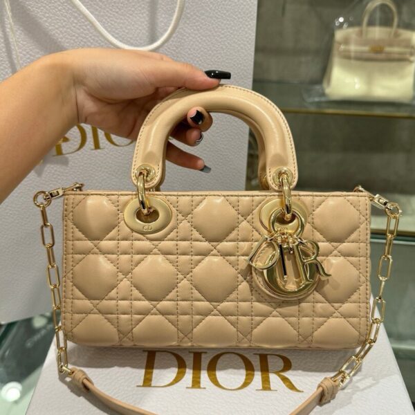 Luxury Dior Lady D-Joy Be Color Women's Handbag with Gold Lock 22cm