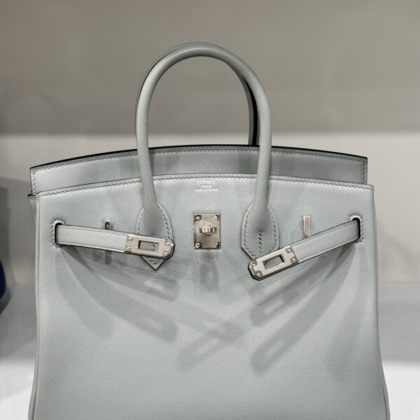 Hermes Birkin Bag PHW Togo Women Gray High Quality Silver Lock 25cm