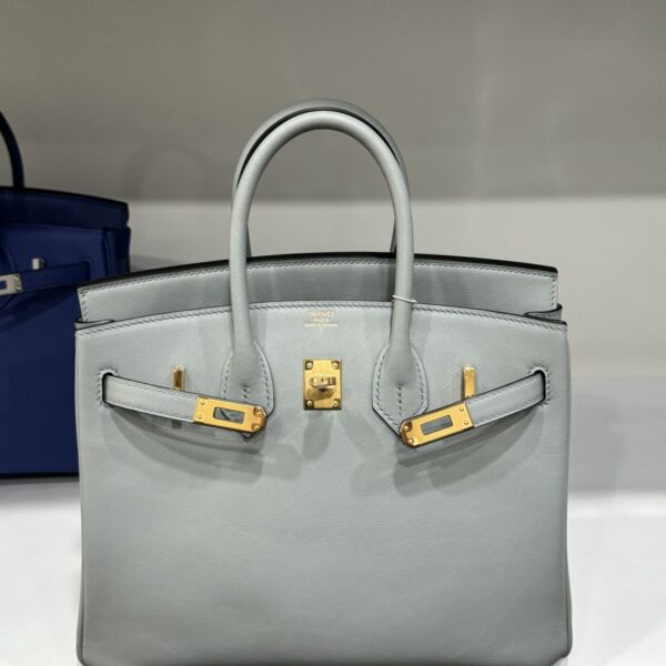 Hermes Birkin Bag PHW Togo Premium Grade Women Gray Color Gold Lock 25cm
