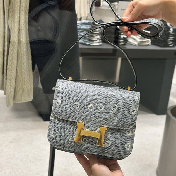 Hermes Constance Like Auth Women's Lizard Leather Bag Gold Lock 18cm