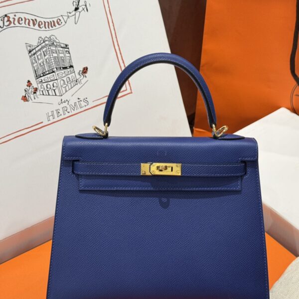 Hermes Kelly Women's Handbag Like Auth Dark Green Color Gold Lock 25cm