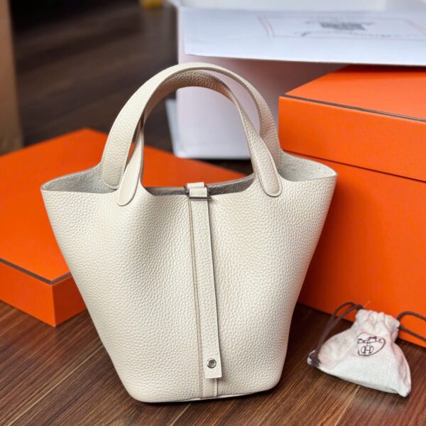 Hermes Picotin Like Auth Women's White 18cm Handbag