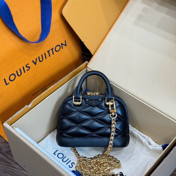 Louis Vuitton Alma Premium Women's Black Handbag 18x12x8cm