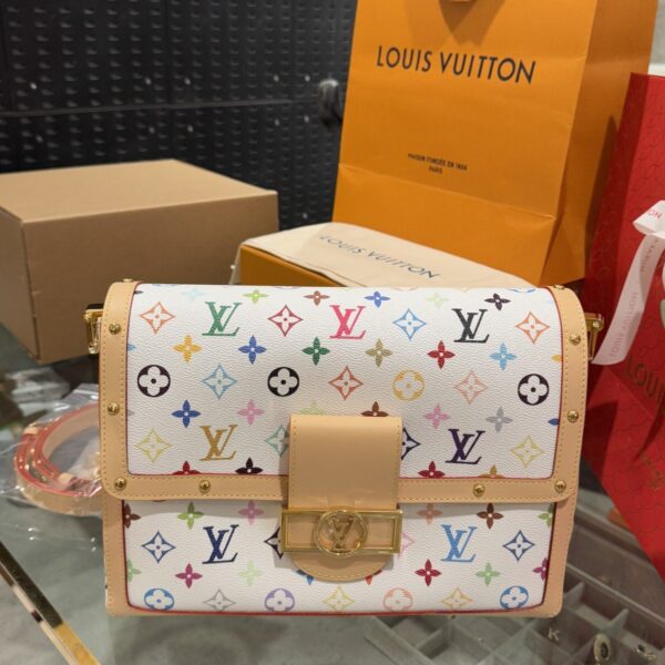 Louis Vuitton LV Dauphine Soft GM High-end Monogram Pattern Handbag 28x20x11cm