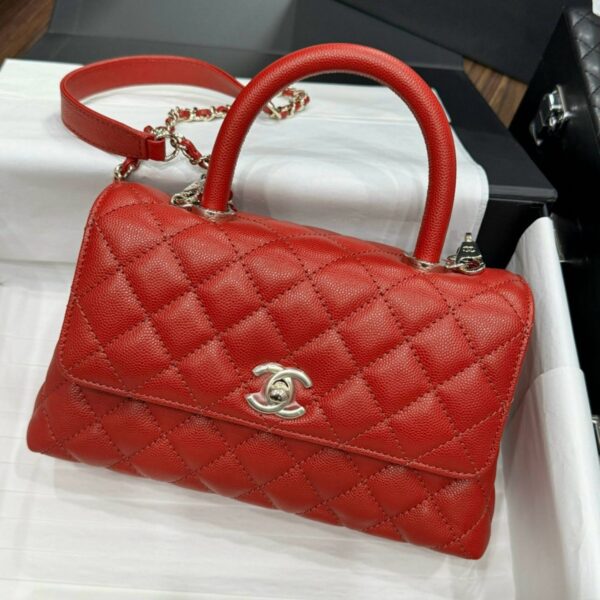 Women's Chanel Coco Rep 1:1 High Quality Red Calfskin Bag 24x14x10cm