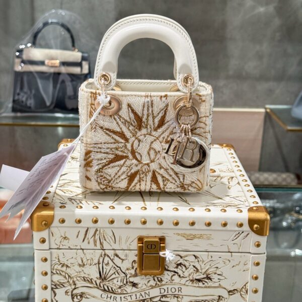 Dior Lady Replica 1:1 Sun Face Pattern 17cm Women's Handbag