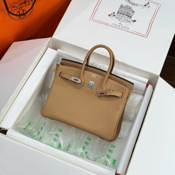 Women's Hermes Birkin Like Auth Da Togo Brown 25cm Handbag
