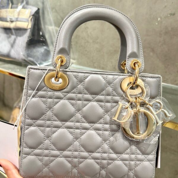 Rep 11 Dior Lady Sheepskin Women's Gray Handbag 20cm
