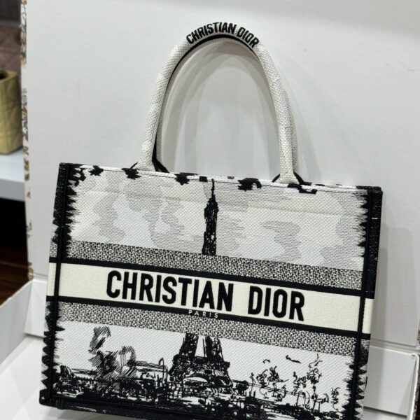 Dior Book Tote Women's Eiffel Tower Pattern 36.5cm Super Premium Handbag