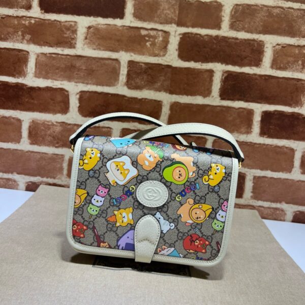 Gucci Interlocking G Animal Printed Mini Carnation Shoulder Bag 20x17x8cm