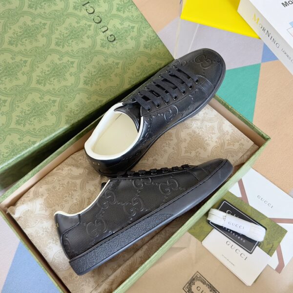 Gucci Ace GG Embossed Black Sneakers