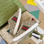 Gucci Classic Ace Series Embroidered Little Bee White Shoes - Image 3