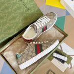 Gucci Classic Ace Series Embroidered Little Bee White Shoes - Image 9