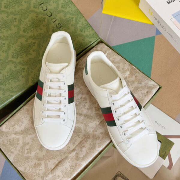 Gucci White Ace Leather Sneakers
