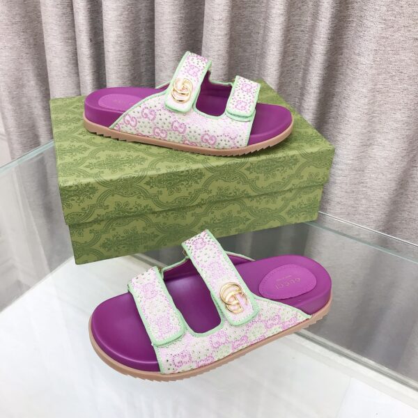 Gucci Logo-Embellished Sandals in GG Crystal Canvas