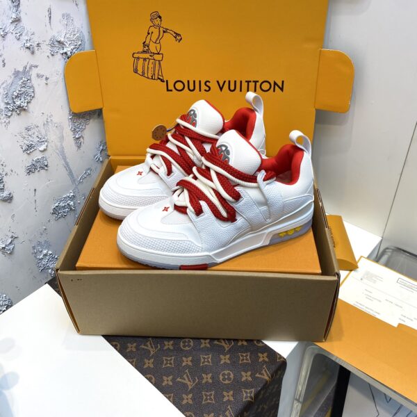 LV High Imitation Sports Shoes - Men's Knitted Leather Running Shoes