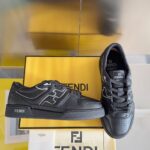 FENDI Match Leather Sneakers - Image 4
