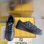 FENDI Match Leather Sneakers - Image 5