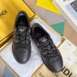 FENDI Match Leather Sneakers - Image 3