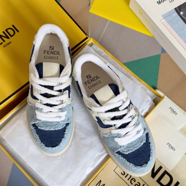 Fendi Blue Match Denim Sneakers