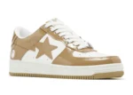 A Bathing Ape Bape Sta – Patent Leather White Khaki - Image 2
