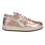 Diadora Mi Basket Row Cut Metallic Used Lace Up Sneakers