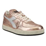 Diadora Mi Basket Row Cut Metallic Used Lace Up Sneakers - Image 2