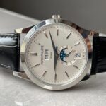 Annual Calendar Moonphase 5396 SS ZF 1:1 Best Edition White/Blue Dial on Black Leather Strap A324 Super Clone