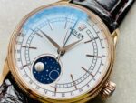 Rolex Cellini Moonphase 50535 RG White Dial on Leather Strap KZF Asia 3195 Mod - Image 5