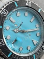 Rolex Submariner Sandblasted DIWF Best Edition Carbon Bezel Tiffany Blue Dial Dial on SS Bracelet VR3135 Super Clone - Image 3
