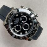 Daytona SS116500LN BTF Best Black Dial Diamond Markers On Rubber Strap A4130