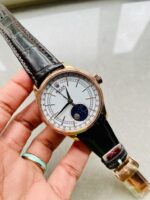 Rolex Cellini Moonphase 50535 RG White Dial on Leather Strap KZF Asia 3195 Mod