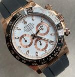 Rolex Daytona 116515 RG BTF 1:1 Best Edition White Dial on Oysterflex Rubber Strap SA4130 - Image 4