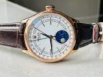 Rolex Cellini Moonphase 50535 RG White Dial on Leather Strap KZF Asia 3195 Mod - Image 8