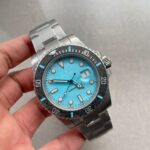 Rolex Submariner Sandblasted DIWF Best Edition Carbon Bezel Tiffany Blue Dial Dial on SS Bracelet VR3135 Super Clone